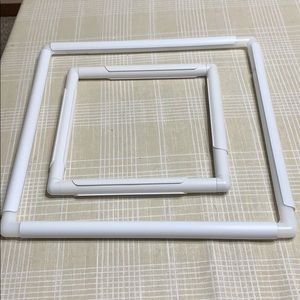Adjustable cross stitch or embroidery frames